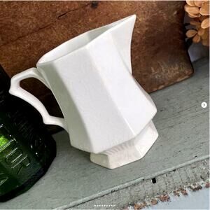Vintage Independence Ironstone Interpace Japan Octagonal White Creamer